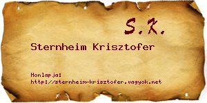 Sternheim Krisztofer névjegykártya
